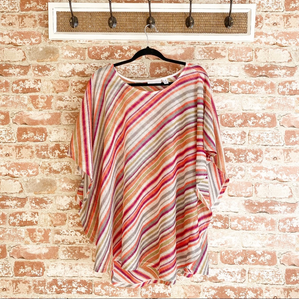 Susan Graver Tunic Knit Bat Sleeve Long Blouse